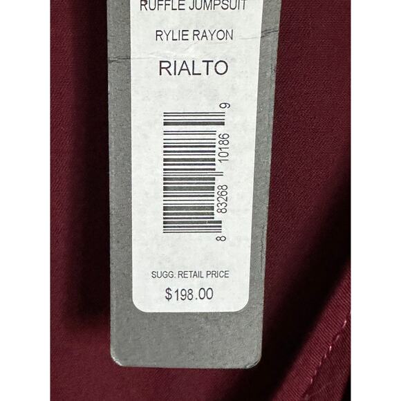 Michael Stars Womens Jumpsuit Size XS Maroon Ruffled Rialto Short sleeve NWT - Picture 3 of 8